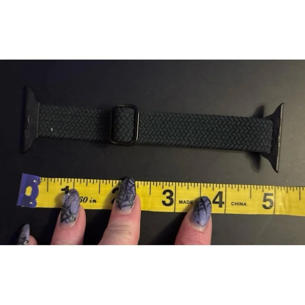 NEW Slim Woven Stretch Band in Black for Apple Watch 42mm/44mm/45mm